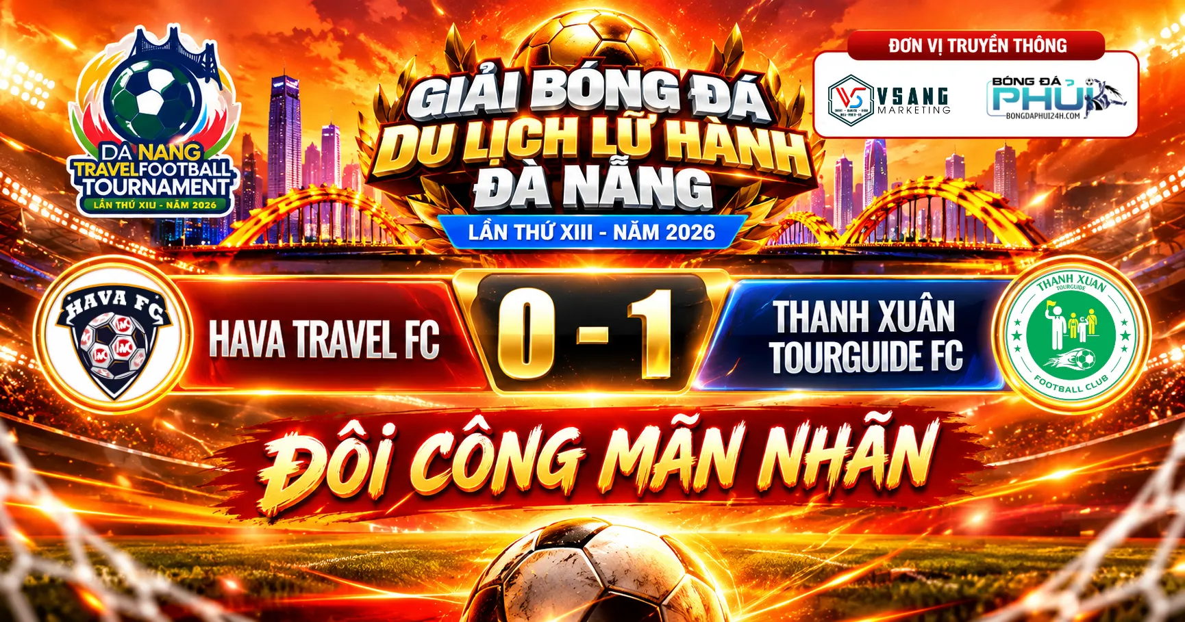 Hava Travel FC vs Thanh Xuân Tourguide FC - Đôi công mãn nhãn, bản lĩnh lên tiếng ở phút 44